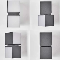 Applique Murale D'Exterieur Swanek Led Anthracite, 2 Lumieres