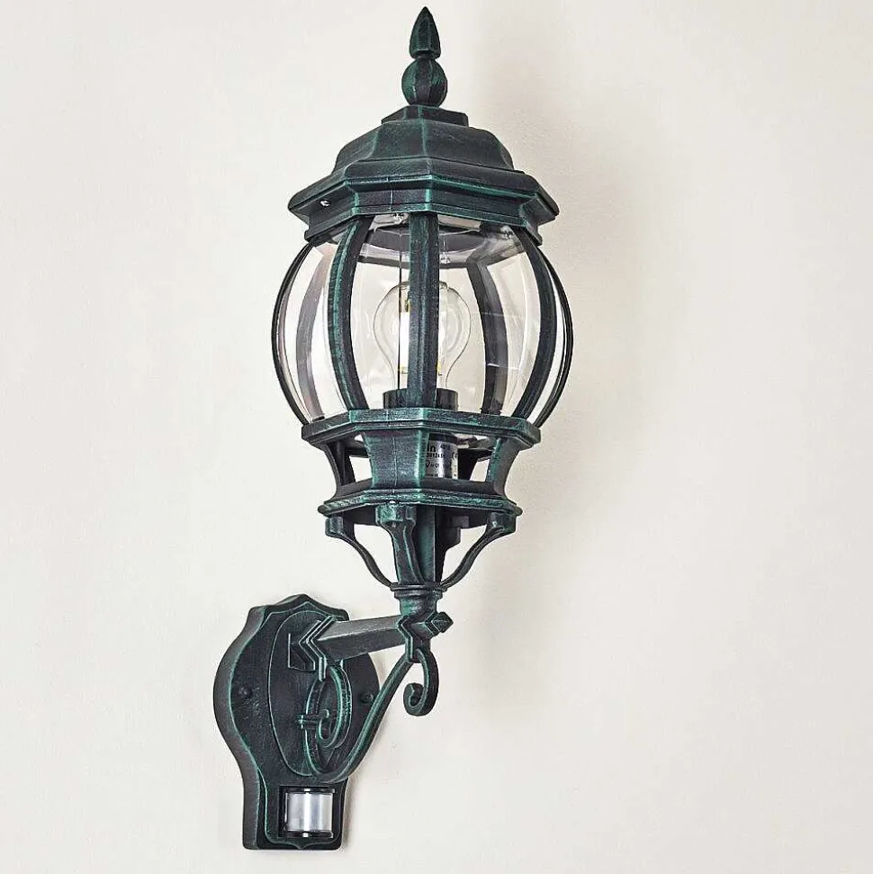 Applique Murale D'Exterieur Lentua Vert, Noir, 1 Lumiere, Detecteur De Mouvement