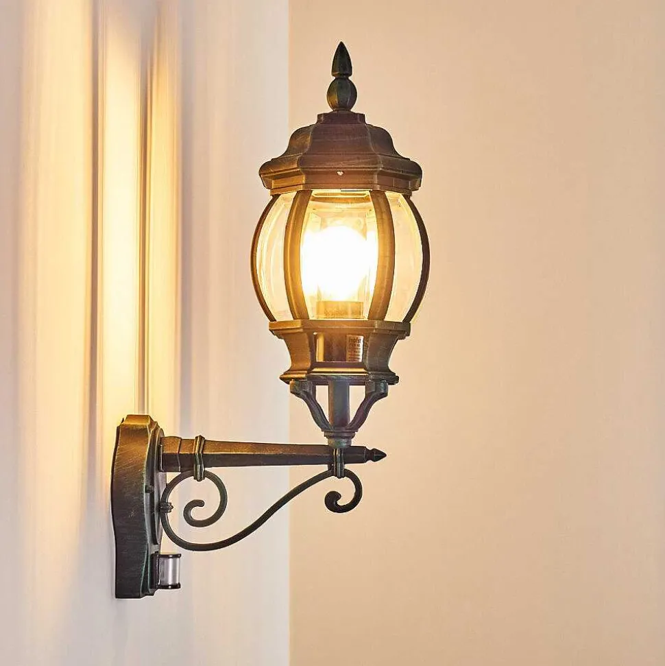 Applique Murale D'Exterieur Lentua Vert, Noir, 1 Lumiere, Detecteur De Mouvement