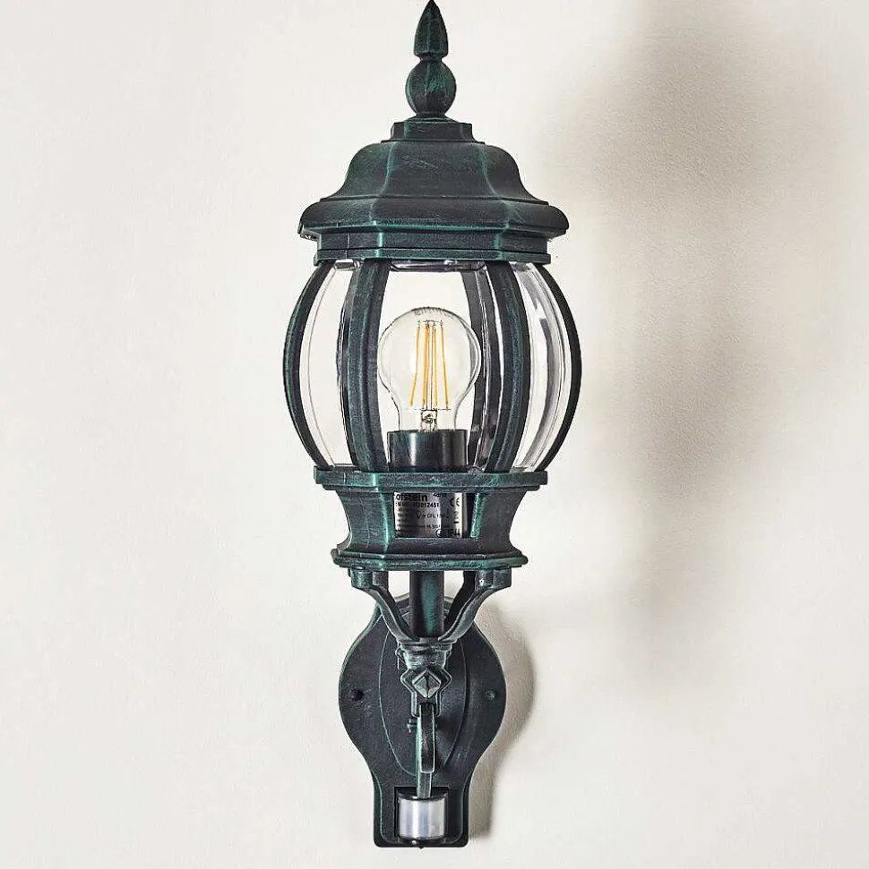 Applique Murale D'Exterieur Lentua Vert, Noir, 1 Lumiere, Detecteur De Mouvement