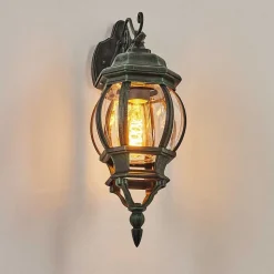 Applique Murale D'Exterieur Lentua Vert, Noir, 1 Lumiere