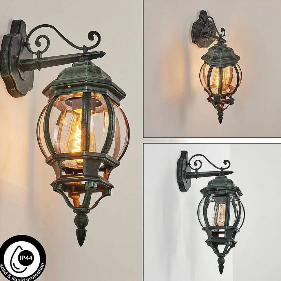 Applique Murale D'Exterieur Lentua Vert, Noir, 1 Lumiere