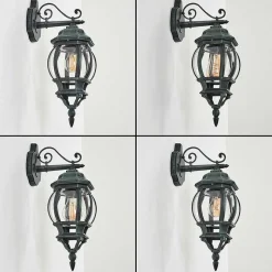 Applique Murale D'Exterieur Lentua Vert, Noir, 1 Lumiere