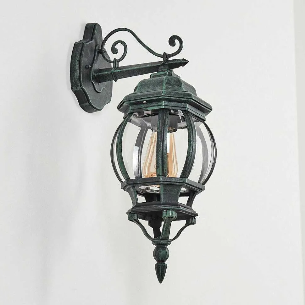 Applique Murale D'Exterieur Lentua Vert, Noir, 1 Lumiere