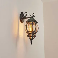 Applique Murale D'Exterieur Lentua Vert, Noir, 1 Lumiere