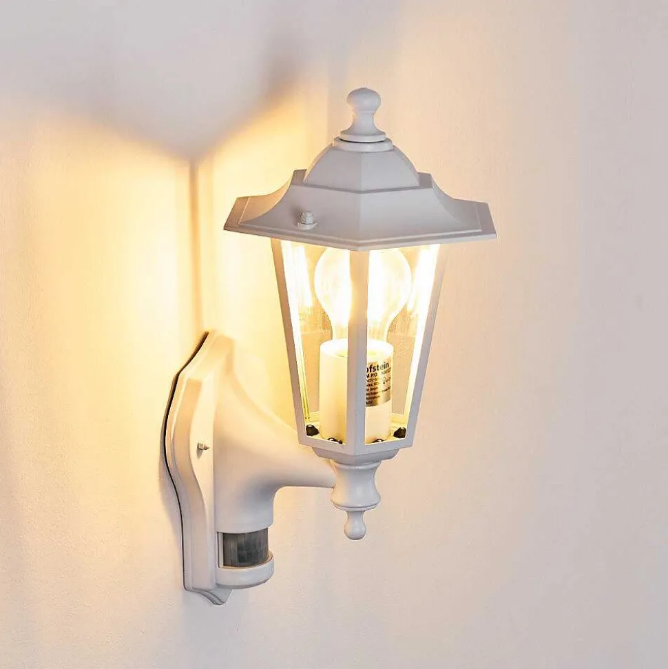 Applique Murale D'Exterieur Loria Blanc, 1 Lumiere, Detecteur De Mouvement