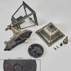 Applique Murale D'Exterieur Naofe Brun, Or, 1 Lumiere, Detecteur De Mouvement