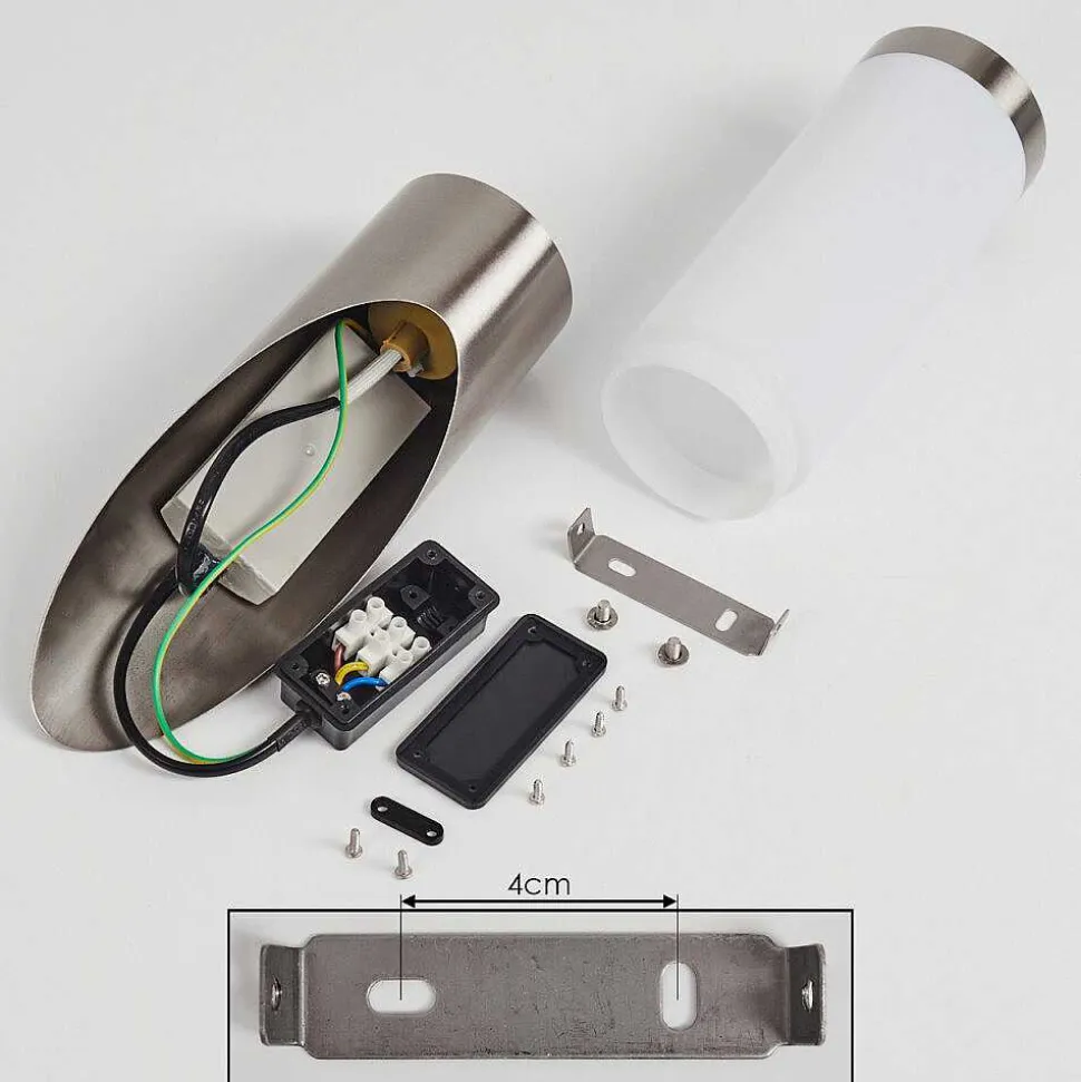 Applique Murale D'Exterieur Sessa Nickel Mat, 1 Lumiere, Detecteur De Mouvement