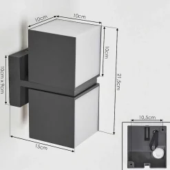 Applique Murale D'Exterieur Swanek Led Anthracite, 1 Lumiere