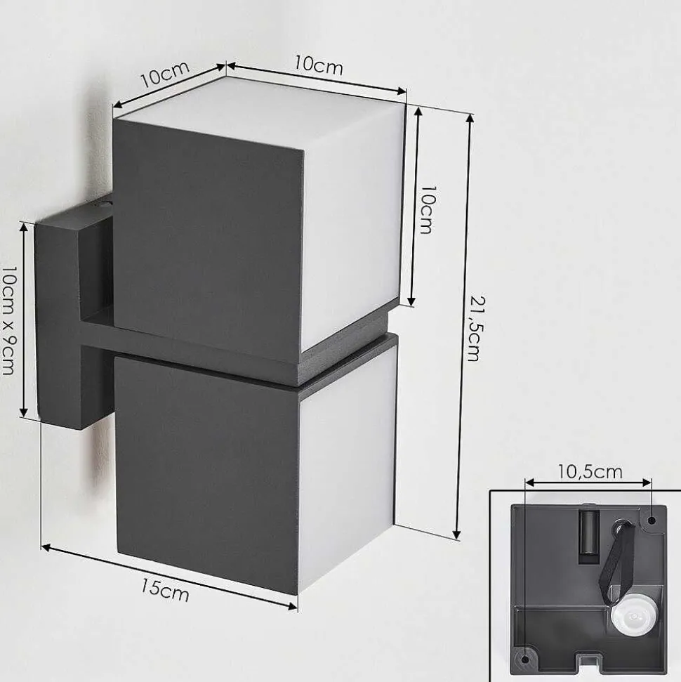 Applique Murale D'Exterieur Swanek Led Anthracite, 1 Lumiere