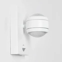 Applique Murale D'Exterieur Borlo Led Blanc, 2 Lumieres, Detecteur De Mouvement