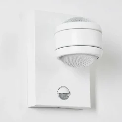 Applique Murale D'Exterieur Borlo Led Blanc, 2 Lumieres, Detecteur De Mouvement