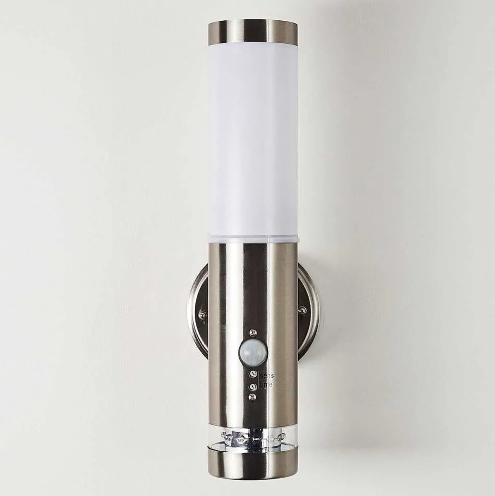 Applique Murale D'Exterieur Walise Acier Inoxydable, 1 Lumiere, Detecteur De Mouvement