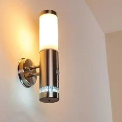 Applique Murale D'Exterieur Walise Acier Inoxydable, 1 Lumiere, Detecteur De Mouvement