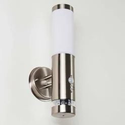 Applique Murale D'Exterieur Walise Acier Inoxydable, 1 Lumiere, Detecteur De Mouvement