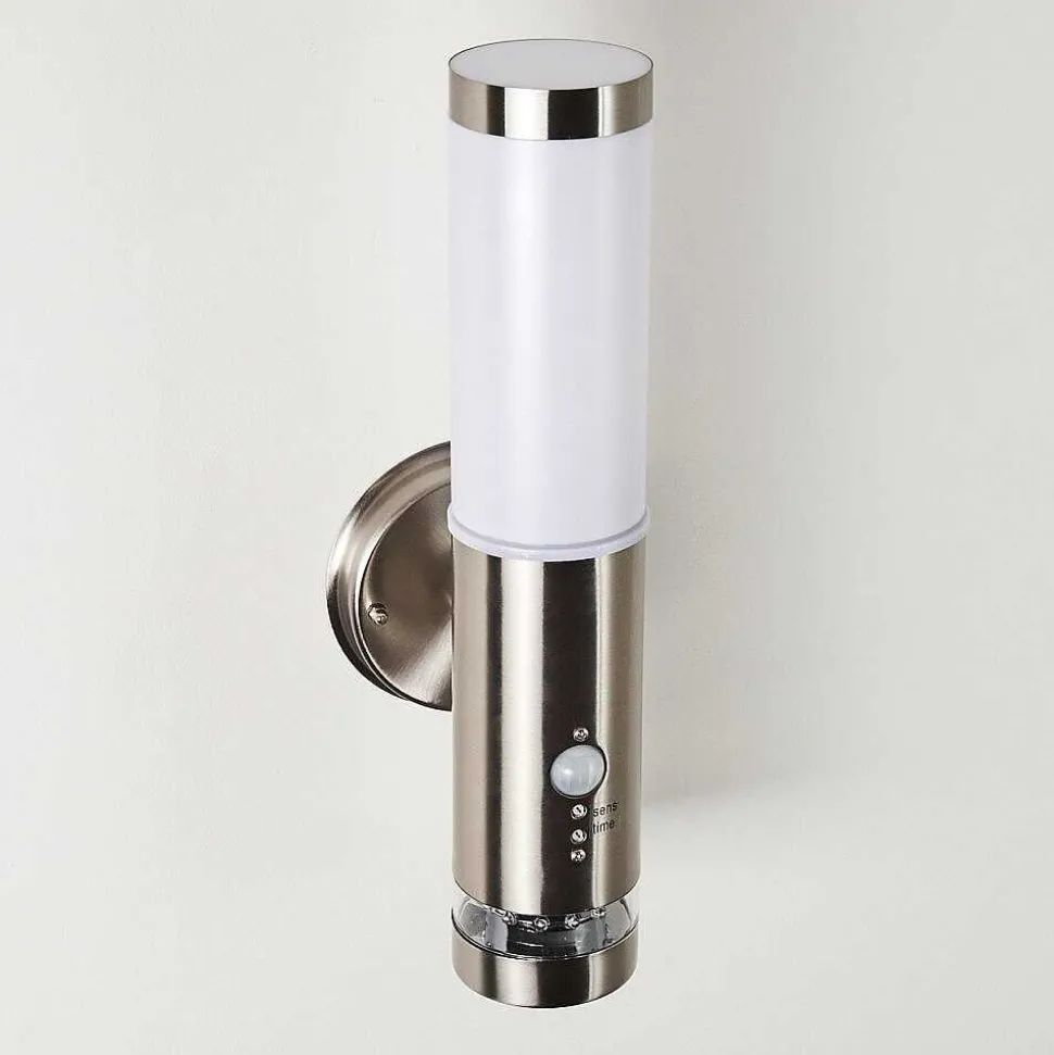 Applique Murale D'Exterieur Walise Acier Inoxydable, 1 Lumiere, Detecteur De Mouvement