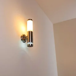 Applique Murale D'Exterieur Walise Acier Inoxydable, 1 Lumiere, Detecteur De Mouvement