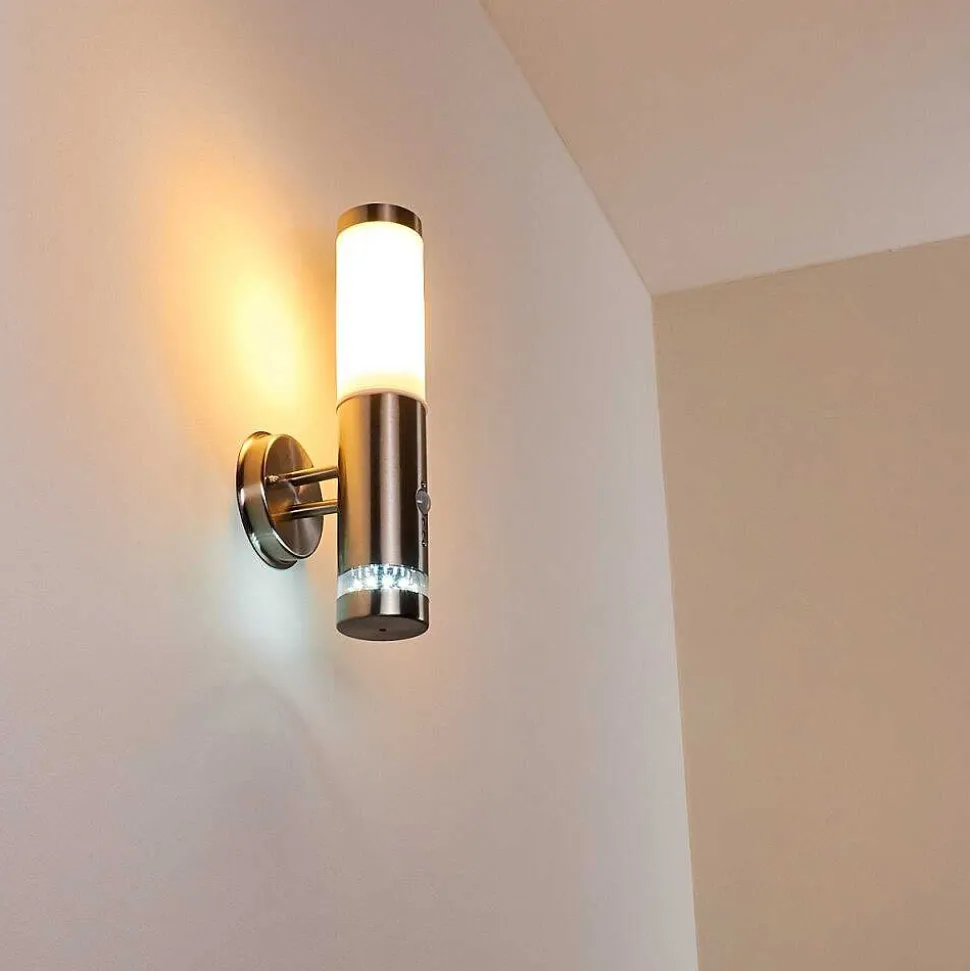 Applique Murale D'Exterieur Walise Acier Inoxydable, 1 Lumiere, Detecteur De Mouvement
