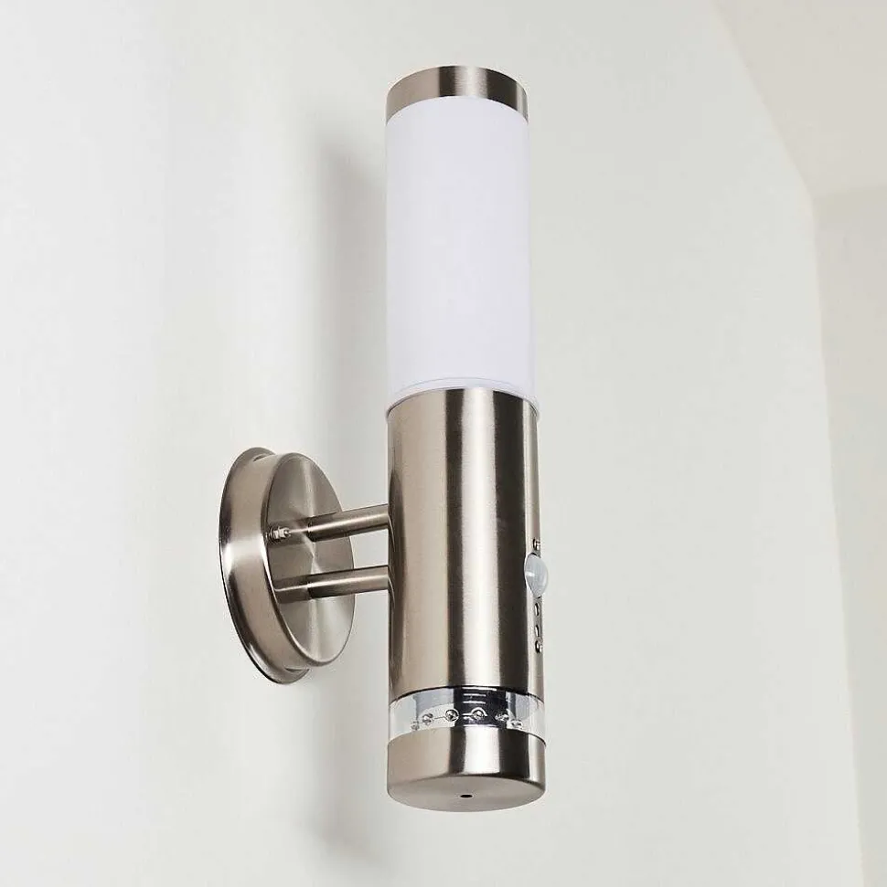 Applique Murale D'Exterieur Walise Acier Inoxydable, 1 Lumiere, Detecteur De Mouvement