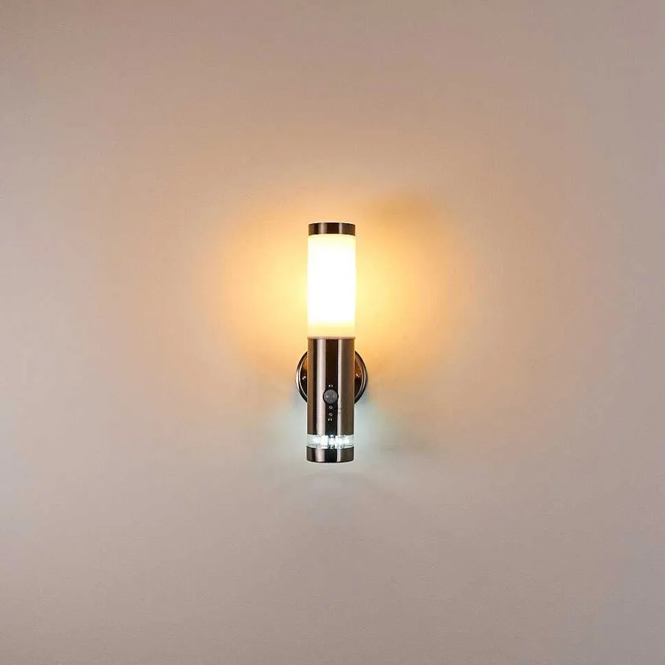 Applique Murale D'Exterieur Walise Acier Inoxydable, 1 Lumiere, Detecteur De Mouvement