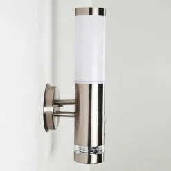 Applique Murale D'Exterieur Walise Acier Inoxydable, 1 Lumiere, Detecteur De Mouvement
