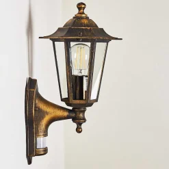 Applique Murale D'Exterieur Loria Brun Dore, 1 Lumiere