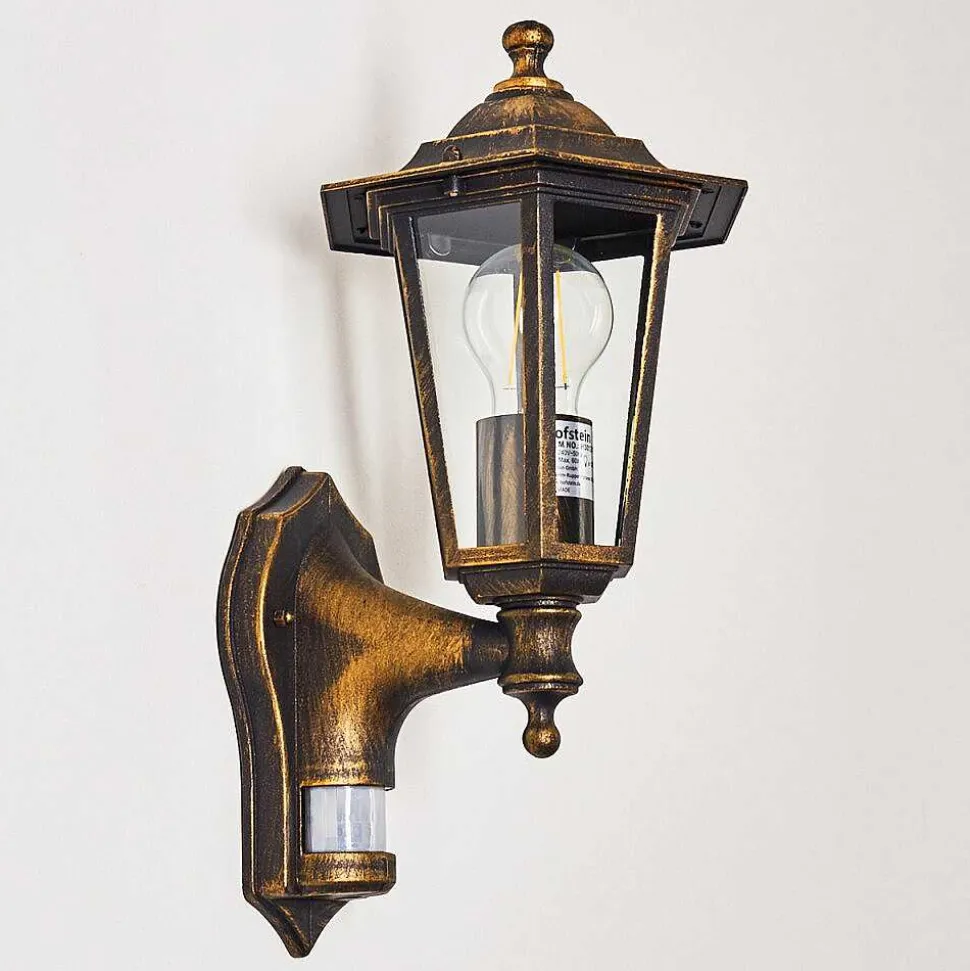 Applique Murale D'Exterieur Loria Brun Dore, 1 Lumiere