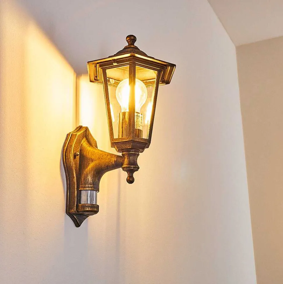 Applique Murale D'Exterieur Loria Brun Dore, 1 Lumiere