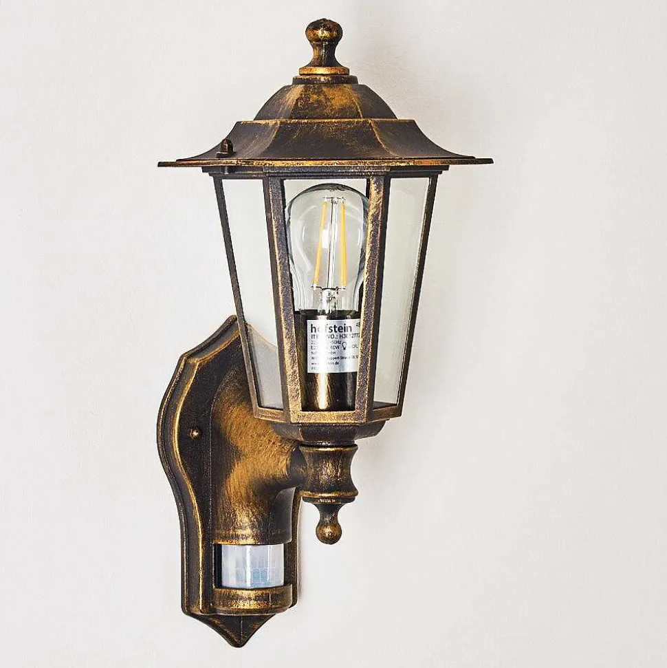 Applique Murale D'Exterieur Loria Brun Dore, 1 Lumiere