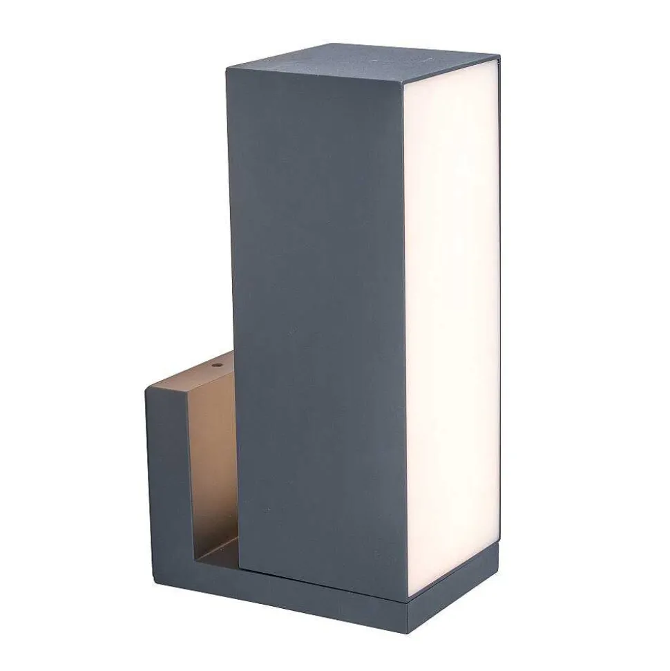 Applique Murale D'Exterieur Lutec Cuba Led Anthracite, 2 Lumieres