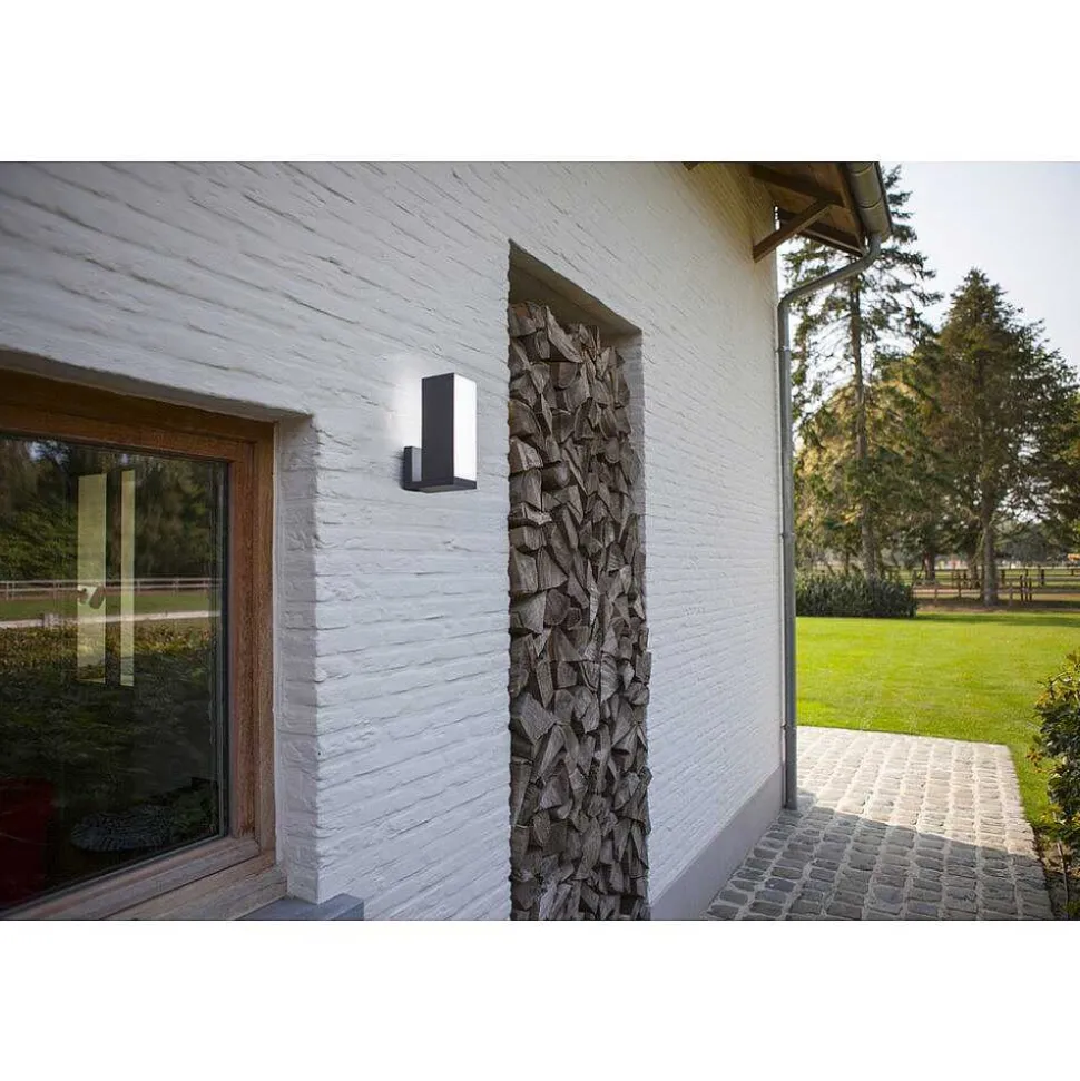 Applique Murale D'Exterieur Lutec Cuba Led Anthracite, 2 Lumieres