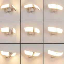 Applique Murale D'Exterieur Carnetin Led Blanc, 2 Lumieres, Detecteur De Mouvement