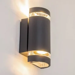 Applique Murale D'Exterieur Tagish Anthracite, 2 Lumieres