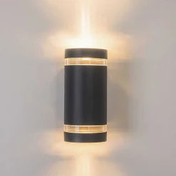 Applique Murale D'Exterieur Tagish Anthracite, 2 Lumieres