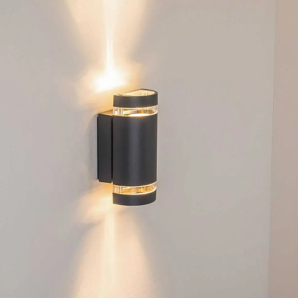 Applique Murale D'Exterieur Tagish Anthracite, 2 Lumieres