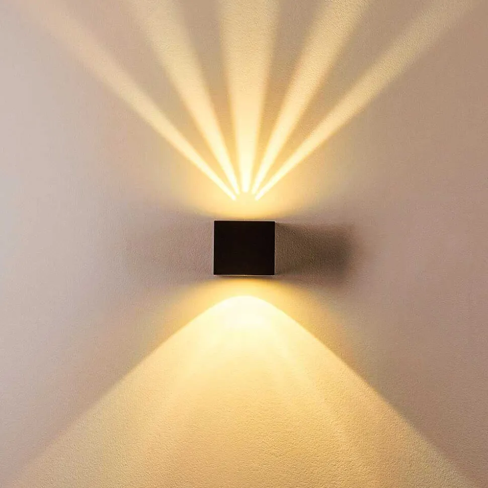 Applique Murale D'Exterieur Jonava Led Noir, 2 Lumieres