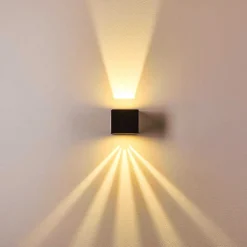 Applique Murale D'Exterieur Jonava Led Noir, 2 Lumieres