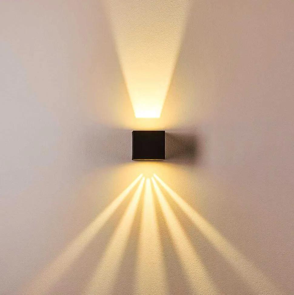 Applique Murale D'Exterieur Jonava Led Noir, 2 Lumieres