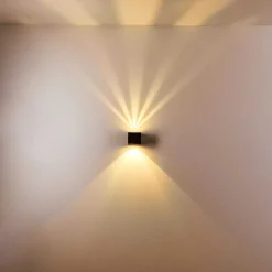 Applique Murale D'Exterieur Jonava Led Noir, 2 Lumieres