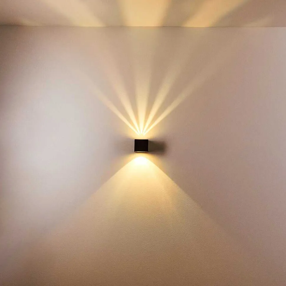 Applique Murale D'Exterieur Jonava Led Noir, 2 Lumieres