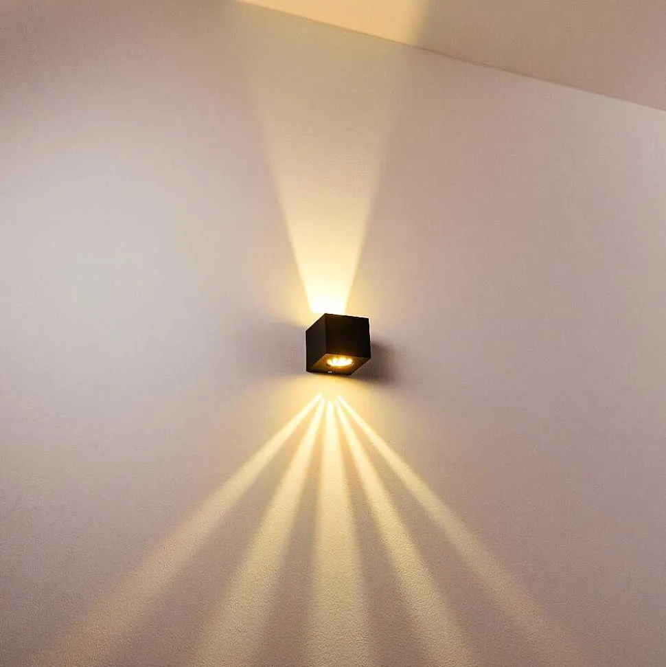 Applique Murale D'Exterieur Jonava Led Noir, 2 Lumieres