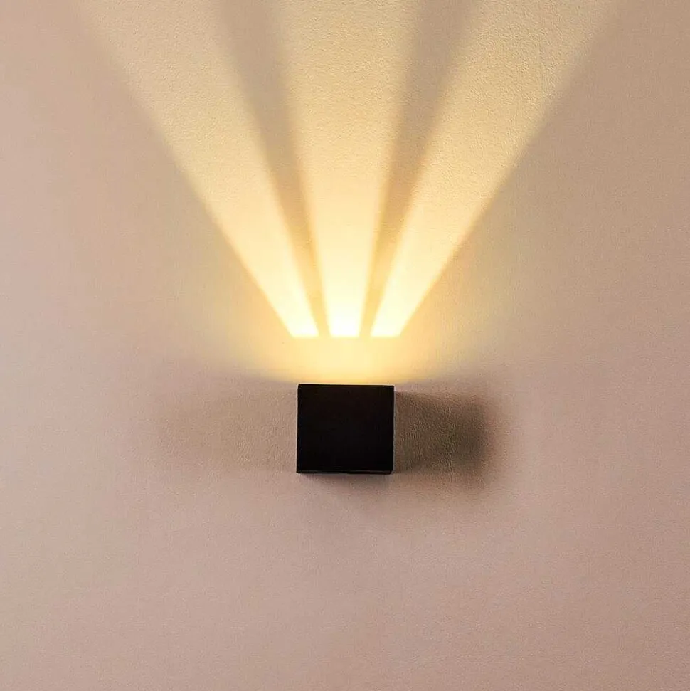 Applique Murale D'Exterieur Jonava Led Noir, 2 Lumieres