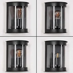 Applique Murale D'Exterieur Spitnes Noir, 1 Lumiere