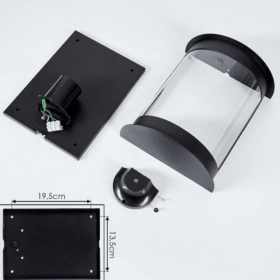 Applique Murale D'Exterieur Spitnes Noir, 1 Lumiere