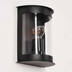 Applique Murale D'Exterieur Spitnes Noir, 1 Lumiere