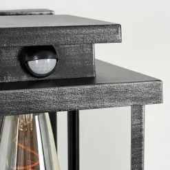 Applique Murale D'Exterieur Tieva Noir, Argente, 1 Lumiere, Detecteur De Mouvement