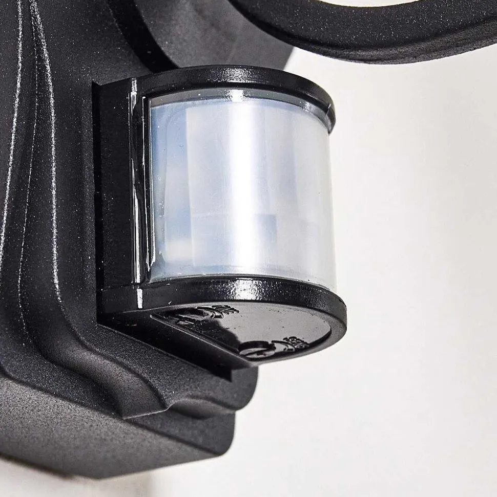 Applique Murale D'Exterieur Lentua Noir, 1 Lumiere, Detecteur De Mouvement