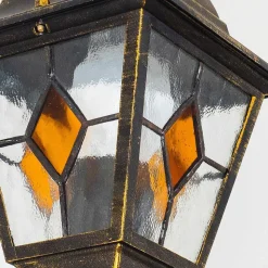 Applique Murale D'Exterieur Antibes Brun Dore, 1 Lumiere, Detecteur De Mouvement