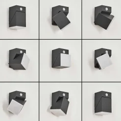 Applique Murale D'Exterieur Toogong Led Anthracite, 1 Lumiere, Detecteur De Mouvement