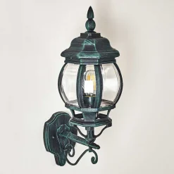 Applique Murale D'Exterieur Lentua Vert, Noir, 1 Lumiere